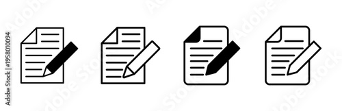 Note icon set. notepad icon vector. edit file. write icon