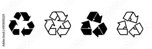 Recycle icon set. Recycling vector icon.