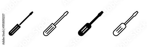 Screwdriver icon set. tools icon vector