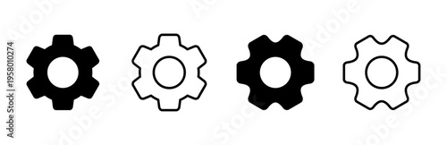 setting Icon set. Cog settings Icon Symbol