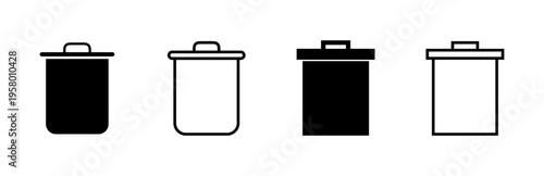 Trash icon set. trash can icon. delete icon vector. garbage