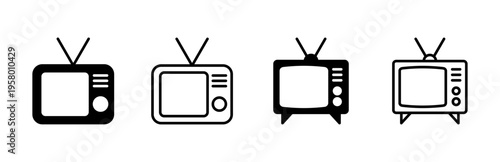 Tv icon set. television icon vector