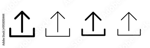 Upload icon set. load data symbol
