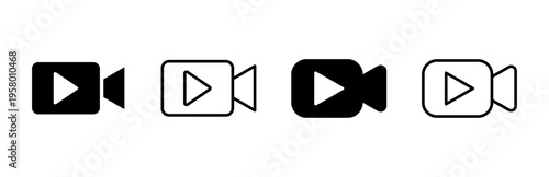Video icon set. video camera icon vector. movie sign. cinema