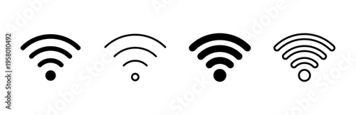Wifi icon set. signal vector icon. Wireless  icon vector
