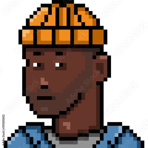 Vector Pixel Art Userpic of Man in Beanie Hat