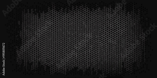 Dark gray metal grid background with distressed torn edges