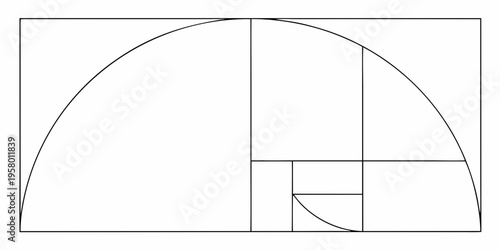 Geometric illustration of the golden ratio and a circular arc