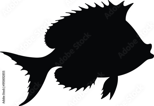 Cute cartoon a illustrator silhouette angelfish