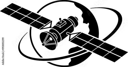 vector clip art satellite on white background for web and graphic design
