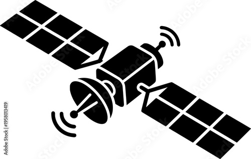 vector clip art satellite on white background for web and graphic design
