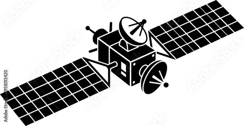vector clip art satellite on white background for web and graphic design
