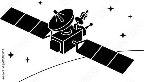 vector clip art satellite on white background for web and graphic design
