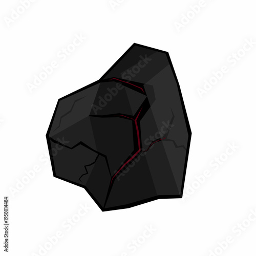 Coal icon. Cartoon coal on a white background. Cartoon vector coal energy icon.