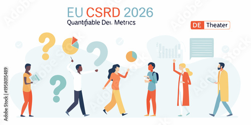 Eu csrd 2026 people discussing sustainability metrics and data analysis