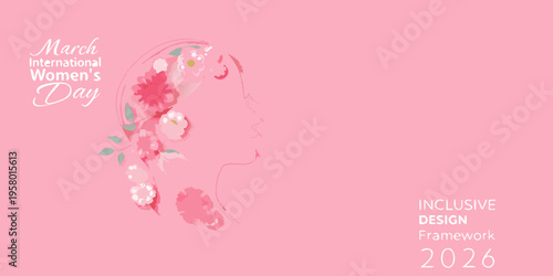 Floral silhouette of a woman s profile honors international women s day