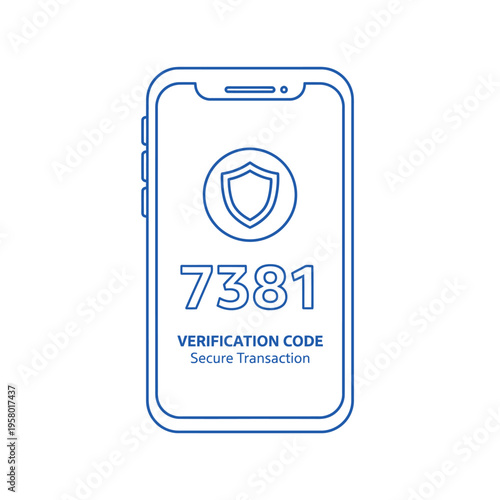 Mobile Phone Displaying Secure Verification Code for Transactions.
