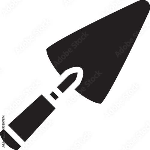 Construction trowel silhouette icon for masonry and building work