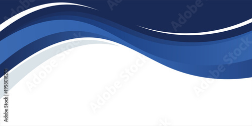 Abstract gradient blue wavy element for business for presentation on white horizontal background vector ilustration modern desain eps10