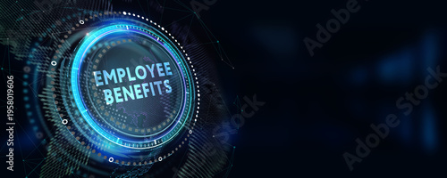 Business, Technology, Internet and network concept. Shows the inscription: EMPLOYEE BENEFITS.  3d illustration