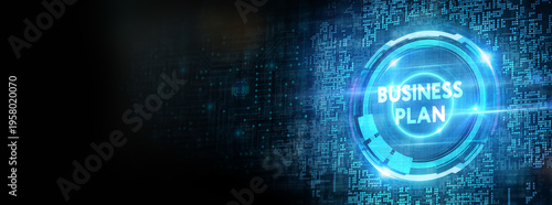 Business plan concept. Business, Technology, Internet and network concept. 3d illustration