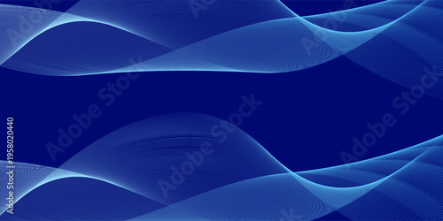 Smooth flow of wavy shape with gradient vector abstract background, dark blue design nodern desain eps10 benner poster
