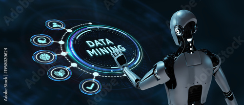Data mining concept. Business, modern technology, internet and networking concept. 3d illustration