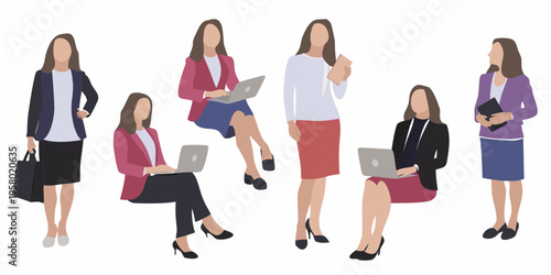 Diverse group of professional women interacting in a modern workspace setting