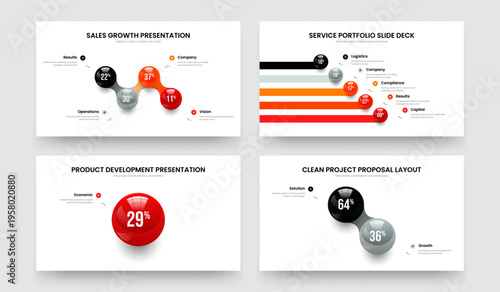 Sales Overview 4 5 1 2 Element Graph Presentation Layout Collection. Digital Visualization Four Five One Two Step Diagram Slideshow Template Vector Illustration Bundle.