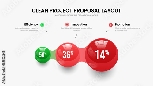 Minimalist Proposal 3 Option Infographic Slideshow Layout. Modern Visualization Presentation Template Vector Illustration. Project Introduction Three Element Diagram Slide Design.