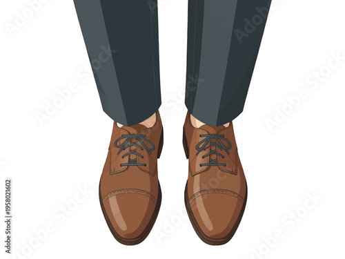 Business Casual Shoes Illustration Vector, Modern Flat Style for Fashion and Professional Apparel Concepts