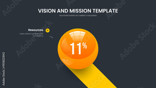 Company Review One Step Diagram Slideshow Template. Advertising Solution 1 Option Infographic Frame Design. Modern Performance Presentation Layout Vector Illustration.