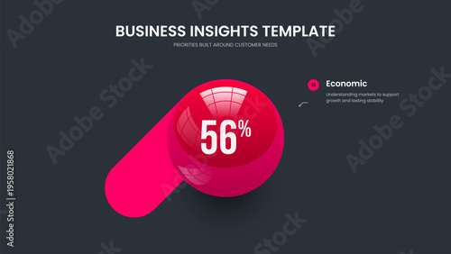 Sales Analysis 1 Step Diagram Presentation Layout. Creative Proposal One Element Chart Slide Design. Corporate Visualization Slideshow Template Vector Illustration.