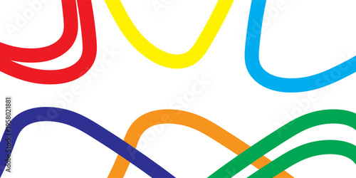 Colorful Gradient squiggles on white background. Modern design elements. vector ilustration eps10