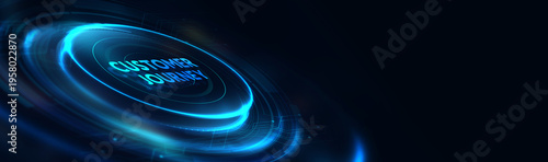 Inscription Customer journey on the virtual display. Business Technology Internet and network concept. 3d illustration