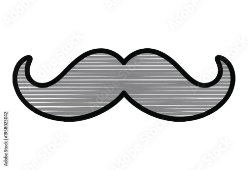 Stylish Mustache Design, Vector Illustration with Transparent Background for Branding and Logo Creation