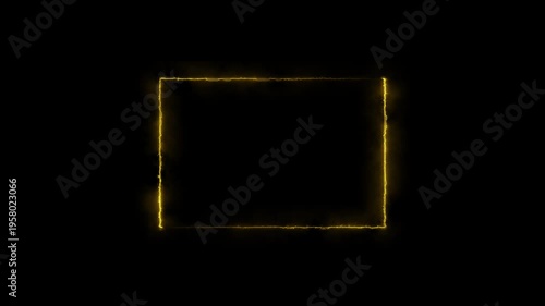 Neon two moving neon lights laser rectangle frame loop, abstract glowing border light overlay, Neon Light Border, futuristic Sci-Fi background 4k stock video footage