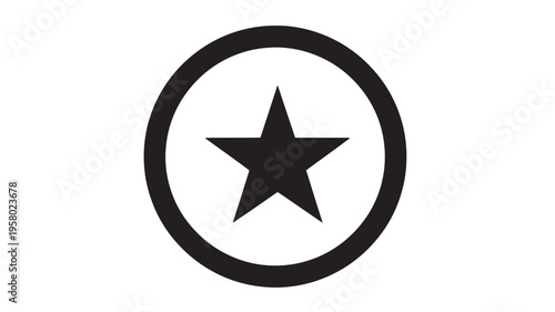 Star icon inside a circle with a bold black outline on a clean white background, symbolizing success or recognition.