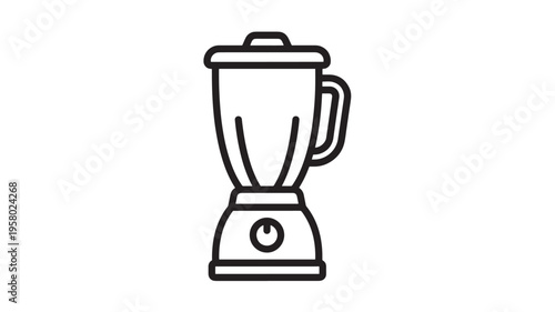 Blender icon with a simple outline and a single button on the base, representing kitchen appliances.