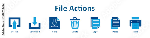 File Actions icon banner glyph color collection