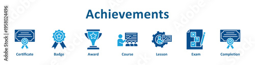 Achievements icon banner glyph color collection