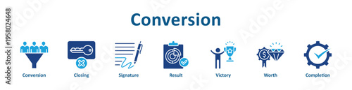 Conversion icon banner glyph color collection
