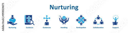 Nurturing icon banner glyph color collection