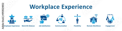 Workplace Experience icon banner glyph color collection