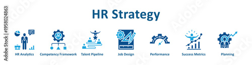 Hr Strategy icon banner glyph color collection