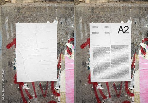 Mockup Of Customized Vertical A2 Poster On Wall