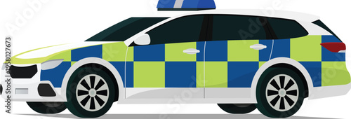 Modern law enforcement vehicle angled front side view illustration