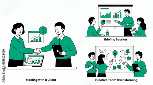 Professional financial analyst and creative director collaborating on data analysis and client meetings, concept for business management, corporate strategy and marketing agency