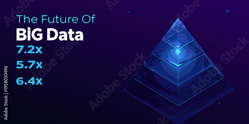Abstract representation of big data s future with glowing pyramidal structure