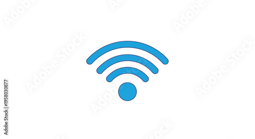 A simple illustration depicting a blue wifi signal icon on a white background high quality professional